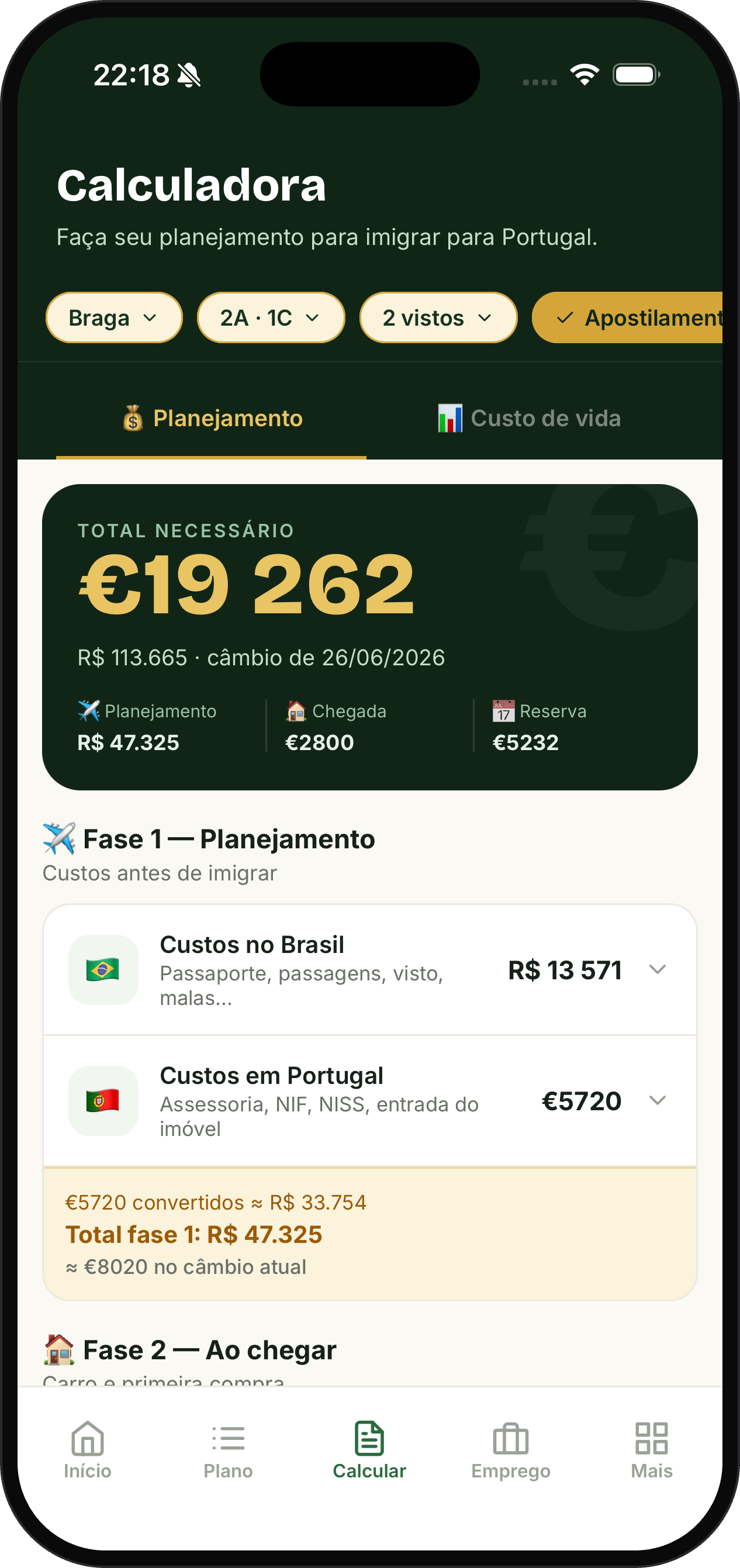 Tela da Calculadora